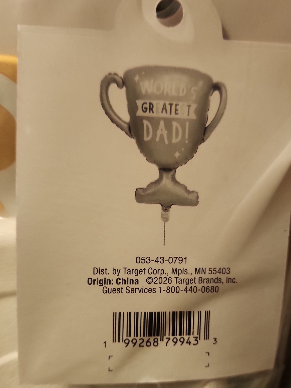 Target Silver 'World's Greatest Dad' Trophy Balloon